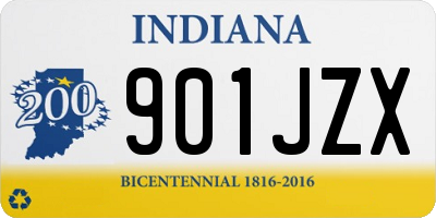 IN license plate 901JZX