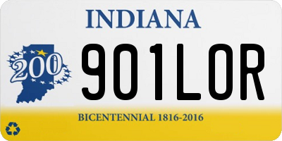 IN license plate 901LOR