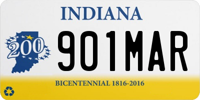 IN license plate 901MAR
