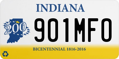 IN license plate 901MFO