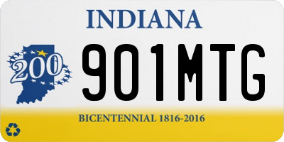 IN license plate 901MTG