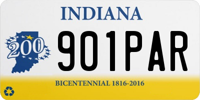 IN license plate 901PAR