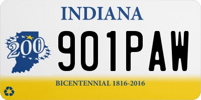 IN license plate 901PAW