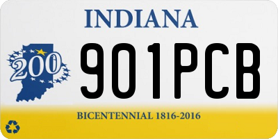 IN license plate 901PCB
