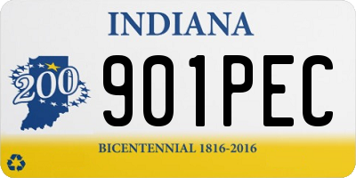 IN license plate 901PEC