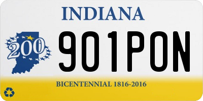 IN license plate 901PON