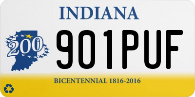 IN license plate 901PUF