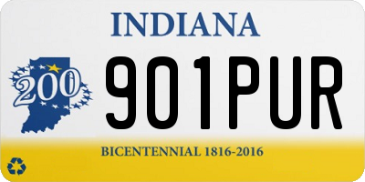 IN license plate 901PUR