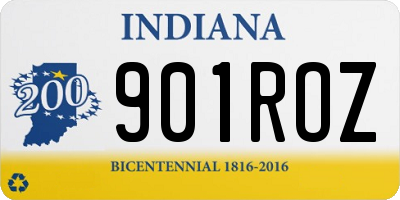 IN license plate 901ROZ