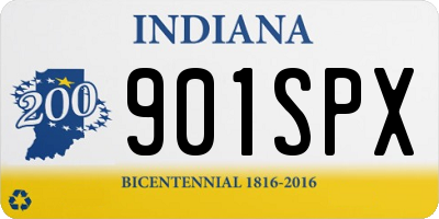 IN license plate 901SPX