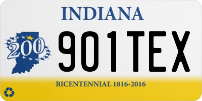 IN license plate 901TEX