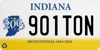 IN license plate 901TON