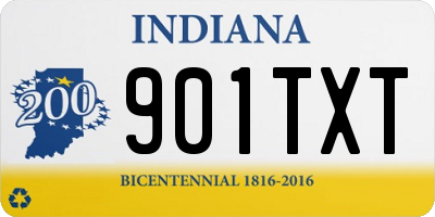 IN license plate 901TXT