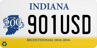 IN license plate 901USD