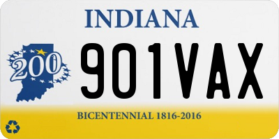 IN license plate 901VAX