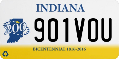 IN license plate 901VOU