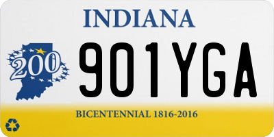 IN license plate 901YGA
