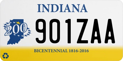 IN license plate 901ZAA