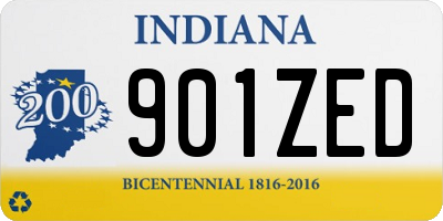 IN license plate 901ZED