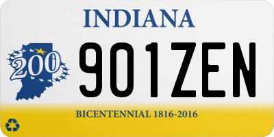 IN license plate 901ZEN
