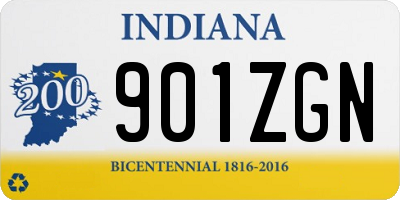 IN license plate 901ZGN