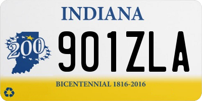 IN license plate 901ZLA