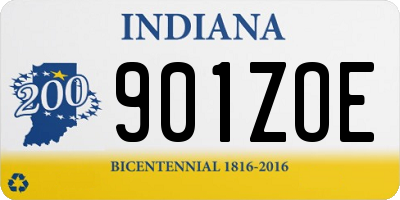 IN license plate 901ZOE