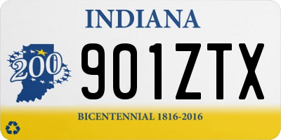IN license plate 901ZTX