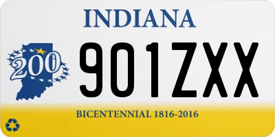 IN license plate 901ZXX