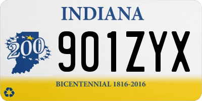 IN license plate 901ZYX