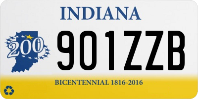 IN license plate 901ZZB