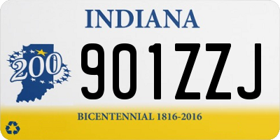 IN license plate 901ZZJ