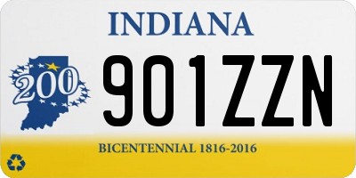 IN license plate 901ZZN