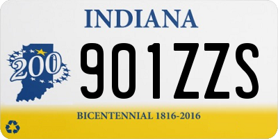 IN license plate 901ZZS