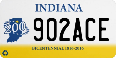 IN license plate 902ACE
