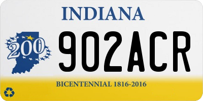 IN license plate 902ACR