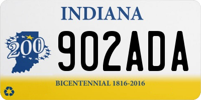 IN license plate 902ADA