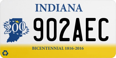 IN license plate 902AEC