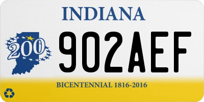 IN license plate 902AEF