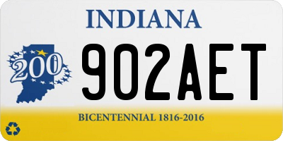 IN license plate 902AET