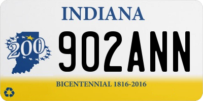 IN license plate 902ANN