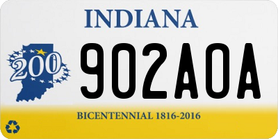 IN license plate 902AOA