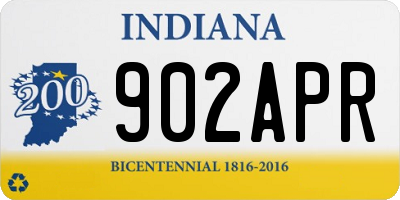 IN license plate 902APR