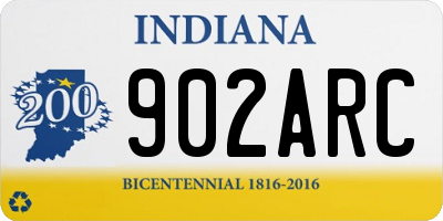 IN license plate 902ARC