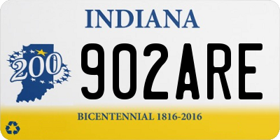 IN license plate 902ARE