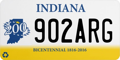 IN license plate 902ARG