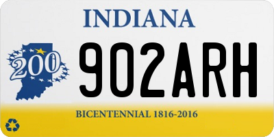IN license plate 902ARH