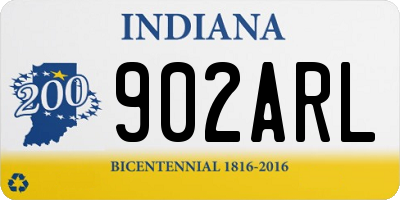 IN license plate 902ARL