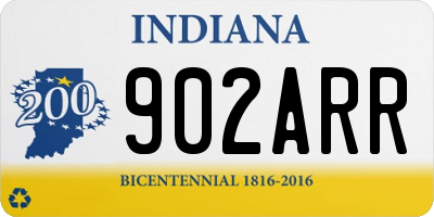 IN license plate 902ARR