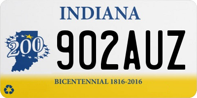 IN license plate 902AUZ
